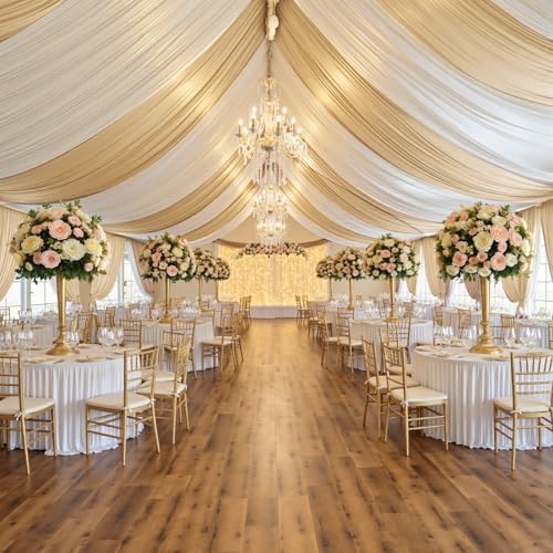 20ftx30ft Camel Khaki Ceiling Curtain for Wedding Parties