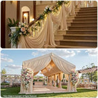 20ftx30ft Camel Khaki Ceiling Curtain for Wedding Parties, alternate view 3