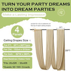20ftx30ft Camel Khaki Ceiling Curtain for Wedding Parties, alternate view 6