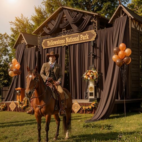 20ftx40ft Brown Ceiling Curtain for Wedding Parties, alternate view 5