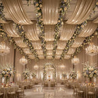 20ftx40ft Champagne Gold Ceiling Curtain for Wedding Parties, alternate view 5