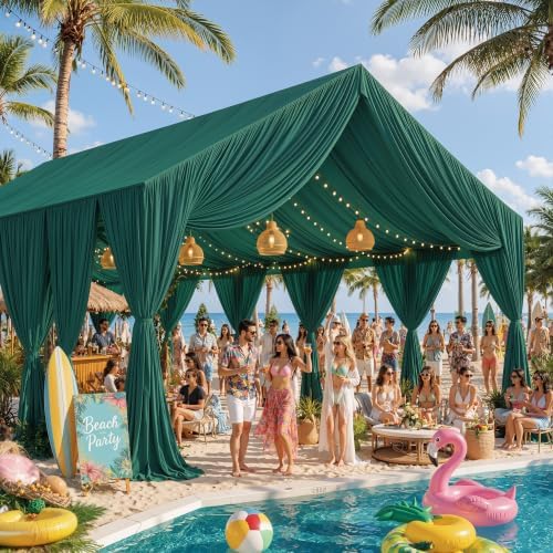 20ftx40ft Forest Green Ceiling Curtain for Wedding Parties, alternate view 3