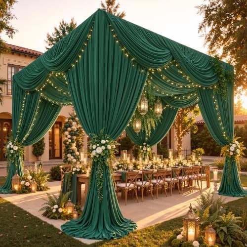 20ftx40ft Forest Green Ceiling Curtain for Wedding Parties, alternate view 4