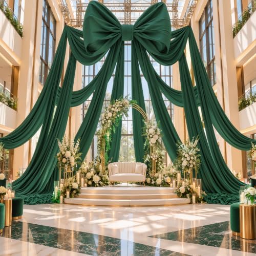 20ftx40ft Forest Green Ceiling Curtain for Wedding Parties, alternate view 5