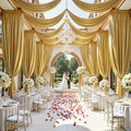 20ftx40ft Gold Ceiling Curtain for Wedding Parties
