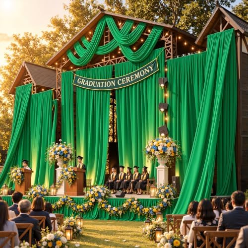 20ftx40ft Green Ceiling Curtain for Wedding Parties, alternate view 4