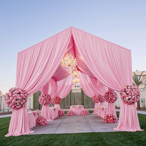 20ftx40ft Light Pink Ceiling Curtain for Wedding Parties