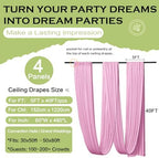 20ftx40ft Light Pink Ceiling Curtain for Wedding Parties, alternate view 6