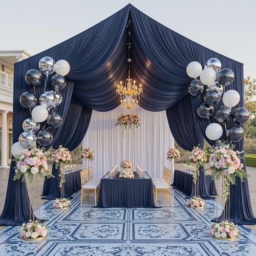 20ftx40ft Navy Blue Ceiling Curtain for Wedding Parties