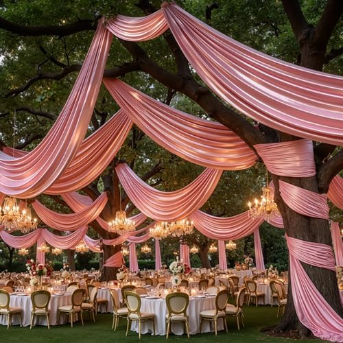 20ftx40ft Rose Gold Ceiling Curtain for Wedding Parties