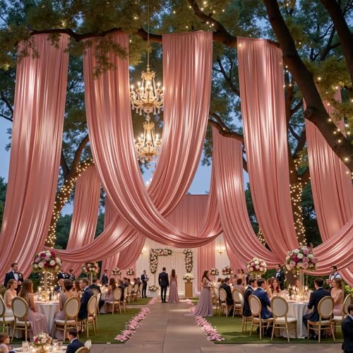 20ftx40ft Rose Gold Ceiling Curtain for Wedding Parties, alternate view 2