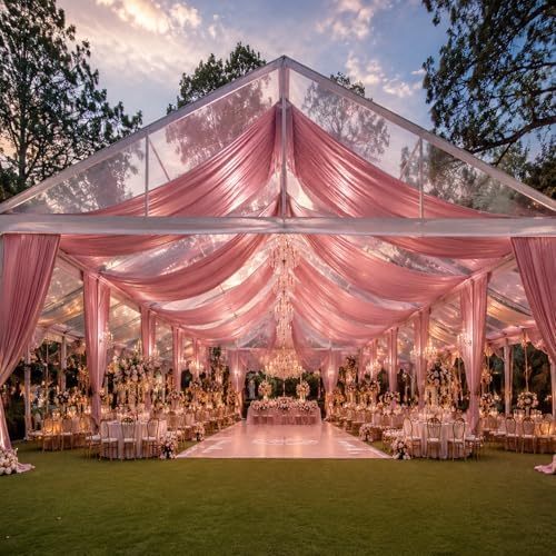 20ftx40ft Rose Gold Ceiling Curtain for Wedding Parties, alternate view 4