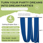 20ftx40ft Royal Blue Ceiling Curtain for Wedding Parties, alternate view 6