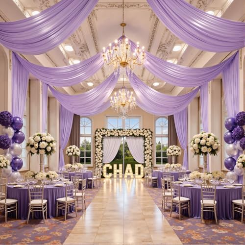 20ftx40ft Taro Purple Ceiling Curtain for Wedding Parties