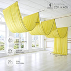 20ftx40ft Yellow Ceiling Curtain for Wedding Parties, alternate view 3