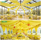 20ftx40ft Yellow Ceiling Curtain for Wedding Parties, alternate view 4