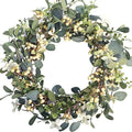 20Inch Artificial Eucalyptus Berry Wreath Green Leaf Eucalyptus Wreaths Spring Summer Wreath for Front Door