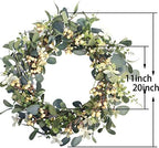 20Inch Artificial Eucalyptus Berry Wreath Green Leaf Eucalyptus Wreaths Spring Summer Wreath for Front Door, alternate view 3