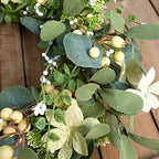 20Inch Artificial Eucalyptus Berry Wreath Green Leaf Eucalyptus Wreaths Spring Summer Wreath for Front Door, alternate view 6