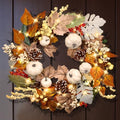 20Inch Thanksgiving Fall Wreath for Front Door with Light Autumn Wall Decor in Fall Wreaths