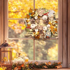 20Inch Thanksgiving Fall Wreath for Front Door with Light Autumn Wall Decor in Fall Wreaths, alternate view 7