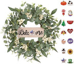 20Inch Wreaths for Front Door for Spring Fall Summer Winter Welcome Sign