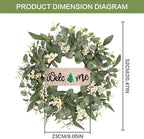 20Inch Wreaths for Front Door for Spring Fall Summer Winter Welcome Sign, alternate view 2
