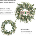 20Inch Wreaths for Front Door for Spring Fall Summer Winter Welcome Sign, alternate view 3