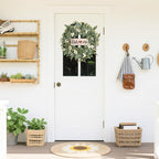 20Inch Wreaths for Front Door for Spring Fall Summer Winter Welcome Sign, alternate view 4