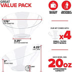 20oz Clear Plastic Serving Bowls (4 Pack) Medium Disposable Candy Dishes, Buffet Containers, Chips, Popcorn, alternate view 2