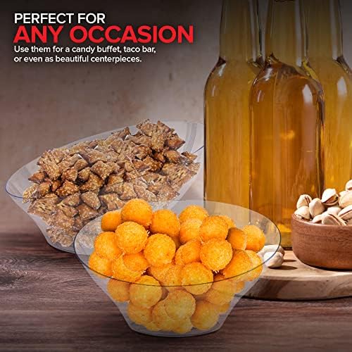 20oz Clear Plastic Serving Bowls (4 Pack) Medium Disposable Candy Dishes, Buffet Containers, Chips, Popcorn, alternate view 6
