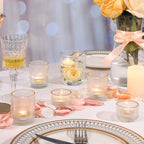 20pcs Assorted Ribbed Clear Votive & Tea Light Candle Holders, Glass Candle Holder for Table Centerpiece, alternate view 5