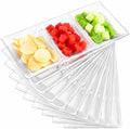 20pcs Clear 3 Section Serving Tray 15 x 7 in Plastic in Clear