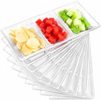 20pcs Clear 3 Section Serving Tray 15 x 7 in Plastic in Clear