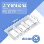 20pcs Clear 3 Section Serving Tray 15 x 7 in Plastic in Clear, alternate view 2
