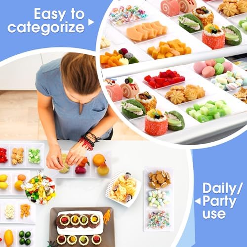 20pcs Clear 3 Section Serving Tray 15 x 7 in Plastic in Clear, alternate view 6
