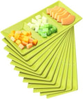 20pcs Green 3 Section Serving Tray Bulk Serving Dish Compartment Appetizer Tray Plastic Dessert Platter Divided