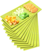 20pcs Green 3 Section Serving Tray Bulk Serving Dish Compartment Appetizer Tray Plastic Dessert Platter Divided