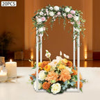 20PCs Metal Wedding Flower Vase, Gold Table Centerpiece Top Decoration Pillar Geometric Rack Flower Stand for, alternate view