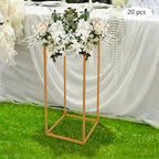20PCs Metal Wedding Flower Vase, Gold Table Centerpiece Top Decoration Pillar Geometric Rack Flower Stand for, alternate view