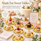 20PCS Mini Cake Trays, 3.74 Inch Gold Dessert Plates for Mini Cakes in Golden, alternate view 2