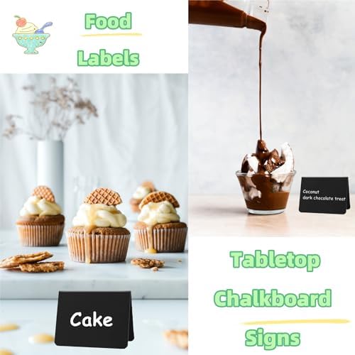 20PCS Mini Chalkboard Signs for Food, Reusable and Reserved Table Signs, Food Labels for Party Buffet, Easy to, alternate