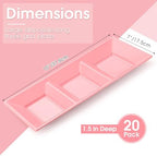 20pcs Pink 3 Section Serving Tray Bulk Serving Dish Compartment Appetizer Tray Plastic Dessert Platter Divided, alternate
