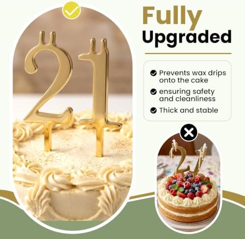 20pcs Reusable 0-9 Number Candle Holder Set (Gold-Colored) in Gold-colored, alternate view 3