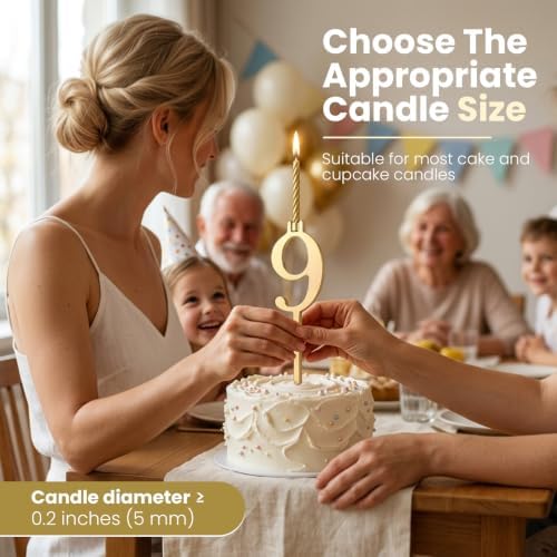20pcs Reusable 0-9 Number Candle Holder Set (Gold-Colored) in Gold-colored, alternate view 4