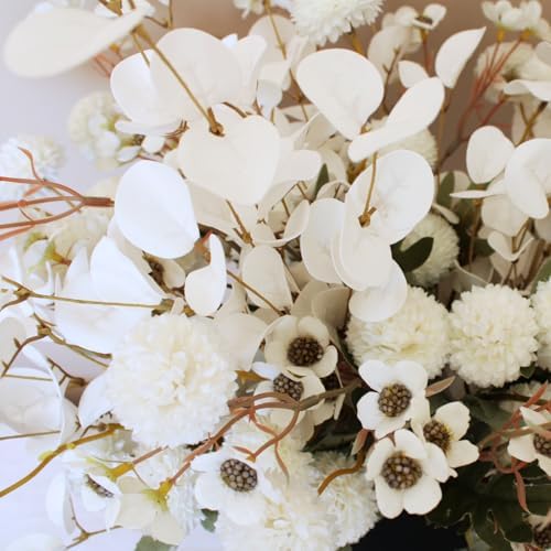20pcs White Artificial Flowers Bulk Centerpiece For Table, Real Look, alternate view 5
