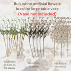 20pcs White Artificial Flowers Bulk Centerpiece For Table, Real Look, alternate view 7