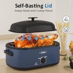 20QT Roaster Oven, Electric Roaster with 3 Compartments, Turkey Roaster Oven with Self-Basting Lid, Removable, alternate view