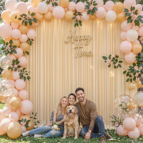 20x10 Dark Champagne Backdrop Curtain for Parties Wedding Baby Shower Wrinkle Free Photo Curtains Backdrop, alternate view 4