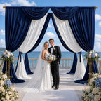 20x10 FT Navy Blue Backdrop Curtains for Weddings, Parties and Photo Booth in 20FT(W) x 10FT(H) in Navy Blue, alternate view